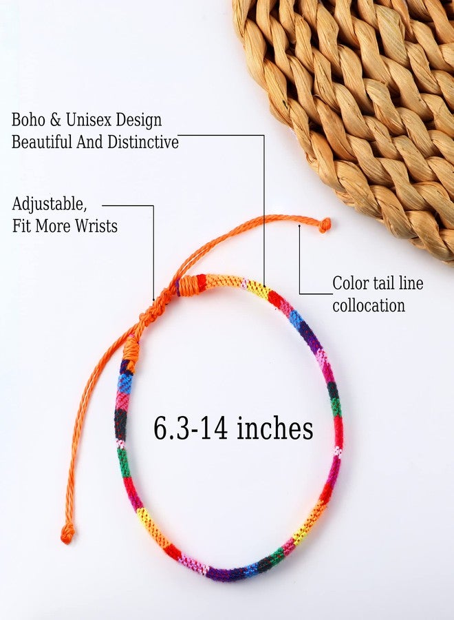 Florideco 24 Pcs Boho Surfer Bracelet Ankle Adjustable Beaded Anklets Unisex Handmade Braided Bracelet Waterproof Surfer Beach Bracelets Colorful Anklet Bracelets String Rope Jewelry for Women Men Classic - Image 4